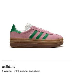 Adidas Gazelle Bold Suede Sneakers Pink Green 7.5
